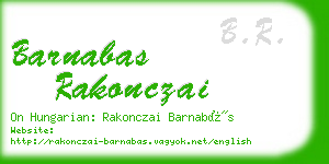 barnabas rakonczai business card